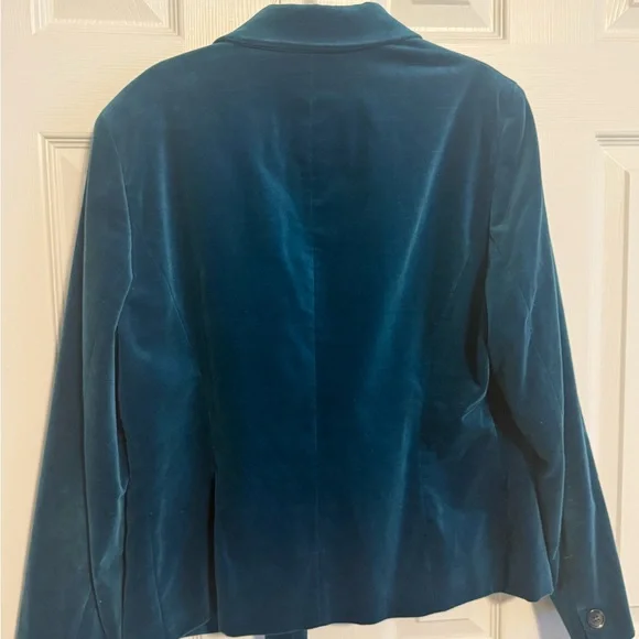 Teal Velvet Blazer - Picture 3 of 5